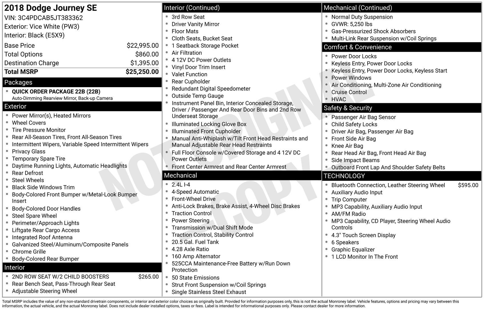 2018 Dodge Journey SE