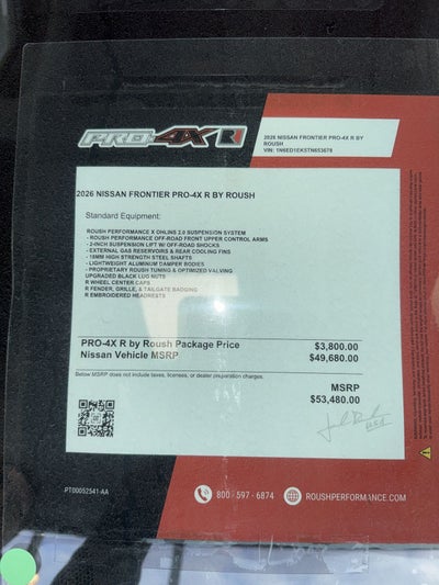 2026 Nissan Frontier PRO-4X Roush Package