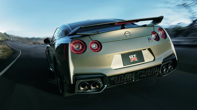 2024 Nissan GT-R seen from behind driving through a tunnel | Alan Webb Nissan in Vancouver WA