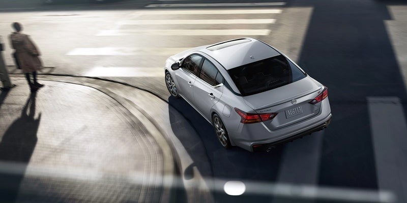 birds eye view of a silver 2024 nissan altima