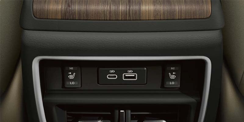 center console climate control and usb ports for back seat passengers