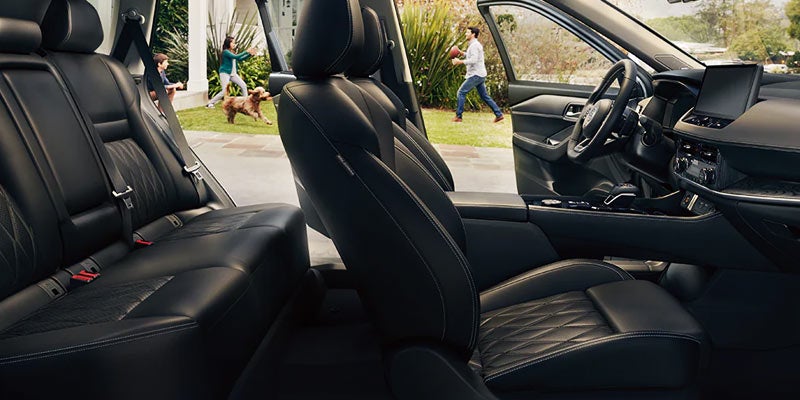 right hand profile view of front and back seats of the 2024 nissan rogue